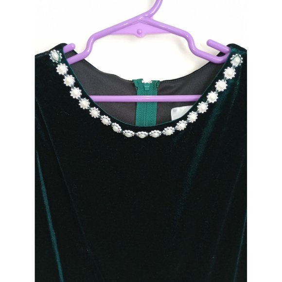 Rare Edition Green Velvet Girls size 12 Dress - Picture 3 of 6